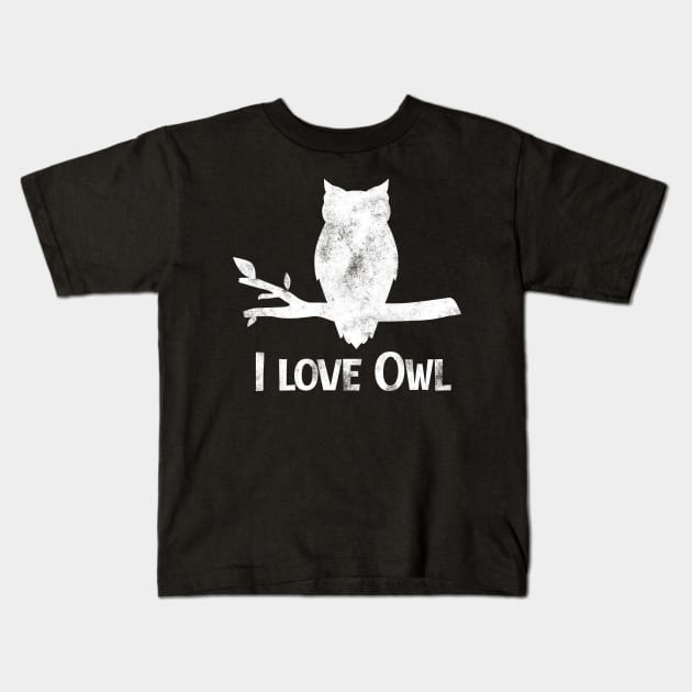 I Love Owl Kids T-Shirt by Imutobi